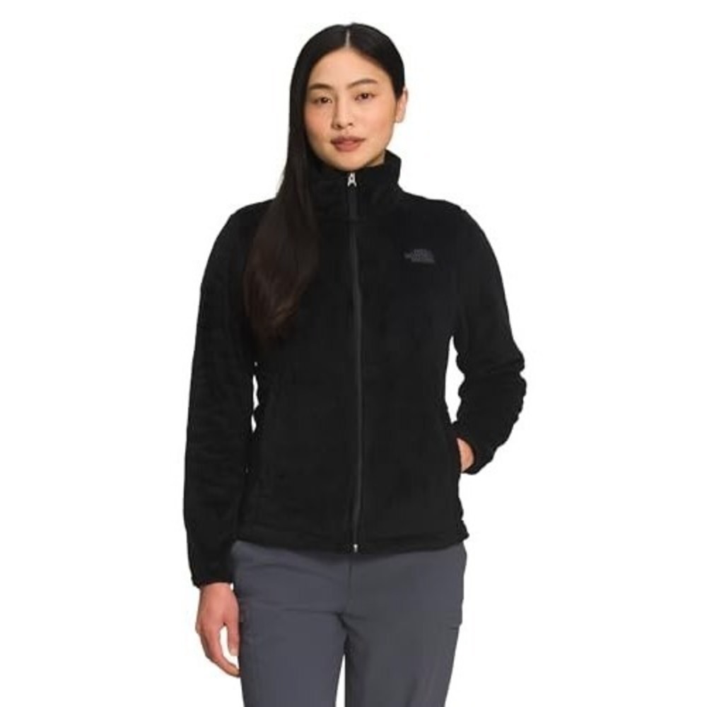 The North Face Fleece Jacket Women's M Black Embroidered Logo Mock Neck Full Zip
